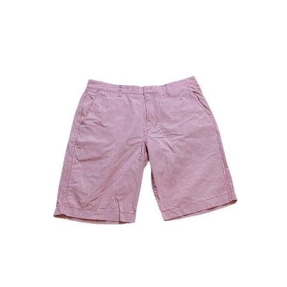 J. Crew Shorts Men's Size 34 Red White Gingham Plaid Check Flat Front Chino - Picture 1 of 7